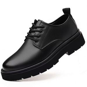 Men's Formal Black Leather Lace up Loafers Spring Big-Toe Business Casual Dress Shoes with Lace-Up Soft Soles & Non-Slip Design - Product Image 5