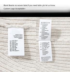 หมวกถักไหมพรมขนแกะเมอริโนแท้สำหรับผู้ชายและผู้หญิงหมวกบีนนี่หนาขน100% สำหรับฤดูใบไม้ร่วงสุดหรู - Product Image 4