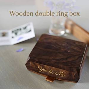 Wooden Wedding <b>ring</b> <b>box</b> for ceremony Walnut wood <b>ring</b> bearer <b>box</b> Wooden double <b>ring</b> <b>box</b> wedding <b>ring</b> holder wooden <b>ring</b> <b>box</b> - Product Image 4