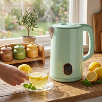 Bouilloire électrique 2,5 L, 1500 W, chauffe-eau rapide, en acier inoxydable, avec prise EU, pour la cuisine à domicile