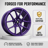 Velg Monoblock Forged Custom 6061-T6 18 19 20 Inch Multi Spoke Machined Ungu dengan Inner Alloy Rim untuk BMW Audi Mercedes Benz