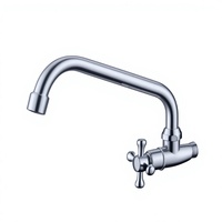 Robinet de salle de bain mural monocommande en zinc, finition chromée, avec valve en céramique, style moderne et contemporain, flexible et facile à installer