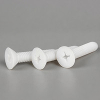 Vis en PTFE résistant à la corrosion, vis en plastique fluoré, vis à tête fraisée plate, vis à tête cruciforme, boulons isolés haute température