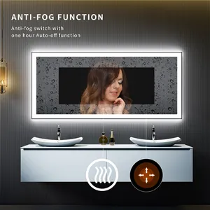 Hot Selling Luxus Led Light Schlafzimmer Dekoration Spiegel Anti-Fog Vanity Smart Led Wand halterung gehärteten Badezimmers piegel