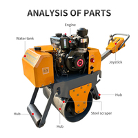 Compacteur vibrant portatif à tambour unique de 400 kg, moteur Honda 5,5 kW, pompe hydraulique, à essence, vente chaude