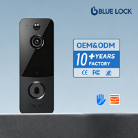 Sonnette de porte sans fil Bluelock TTLock avec caméra 1080P HD, vision nocturne, communication bidirectionnelle, capteur de mouvement PIR, anti-effraction, sécurité domestique