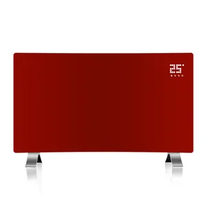 decorative modern electric timer wall mounted glass panel aluminum 2000W switchboard electric floor convector heater