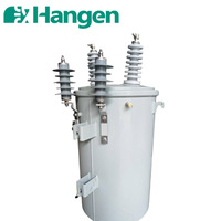 Hangen 37KVA MV & HV transformateur de Distribution immergé dans l'huile 120/240V monophasé 10KV entrée 380V 220V sortie 60Hz monté sur poteau