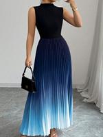 Jupe plissée maxi King Mcgreen Star, robe à dégradé de couleurs, taille naturelle, printemps été, coupe régulière, longue, écologique, lavable