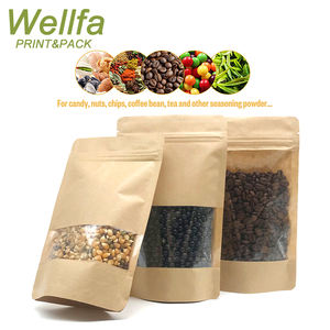 <span class=keywords><strong>Bolsas</strong></span> Sac <span class=keywords><strong>Doypack</strong></span> con cremallera de ventana para té, café, aperitivos, alimentos, bolsa de embalaje biodegradable, bolsa de pie de papel <span class=keywords><strong>Kraft</strong></span> - Product Image 2