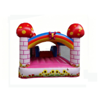 Château gonflable LILYTOYS en forme de maison champignon avec toboggan, trampoline en PVC certifié CE pour les fêtes d'enfants