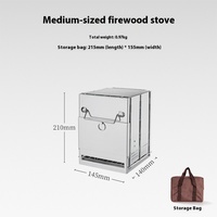 Mini poêle à charbon de bois pliant en acier inoxydable four à bois extérieur pour camping pique-nique barbecue portable