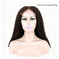 Perruque bouclée profonde 5x5 avec fermeture en dentelle transparente, cheveux humains vierges, perruques en dentelle durables, vente en gros pour femmes noires, distributeurs de cheveux