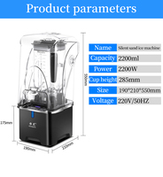 Mixeur-Blender HENGZHI 1,5 L 2200 W certifié NSF avec machine à glace pilée silencieuse pour les salons de thé Boba
