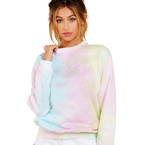 2022 New Fashion Casual High Quality Cotton Oversize Blank Customized Streetwear Unisex Women <strong>Tie</strong> <strong>Dye</strong> <strong>Sweatshirt</strong> - Product Image 1