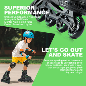 Nouvelle sortie de haute qualité Patine <span class=keywords><strong>Roulette</strong></span> taille réglable patins à roues en ligne Led PU roues chaussures de patinage - Product Image 4