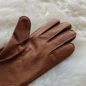 <span class=keywords><strong>Gants</strong></span> de conduite en cuir de cerf pour homme et femme, doublés de laine d'<span class=keywords><strong>hiver</strong></span>, couture à la main, logo personnalisé, support d'échantillon - Product Image 4