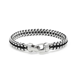 Alta calidad nueva moda 316L Acero inoxidable 4mm cadena personalizada trenzada amistad macramé regalos de navidad <span class=keywords><strong>pulsera</strong></span> para hombres - Product Image 1