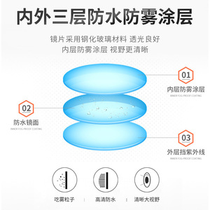 Swimming Goggles Anti-Fog Plano Silicone Adult Universal PC Lens AF-1300 - Product Image 3