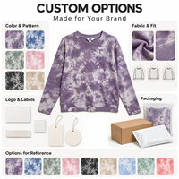 Sweat-shirts en molleton bouclette tie-dye effet nuage, vierges et unis, en gros et en vrac, fabricant de vêtements sous marque privée