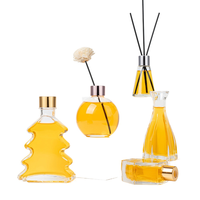 Flacon de recharge pour diffuseur à bâtonnets en verre transparent de qualité supérieure avec coffret cadeau de luxe pour les marques de parfums et d'aromathérapie haut de gamme