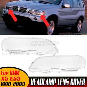 2x Cubiertas de Lente para Faros Delanteros de Coche, para BMW X5 E53 1998-2003, Carcasas Protectoras para Faros - Product Image 1