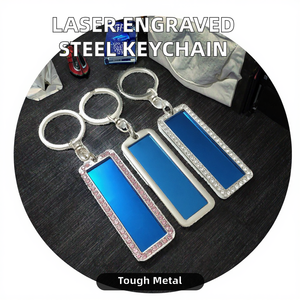 Portachiavi in metallo Anti-perdita in acciaio inossidabile con caratteri incisi al Laser - Product Image 2