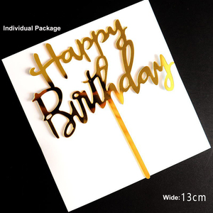 Phụ kiện trang trí bánh kem vàng cao cấp với giá xuất xưởng, dùng trang trí bánh sinh nhật, làm bằng acrylic. - Product Image 6