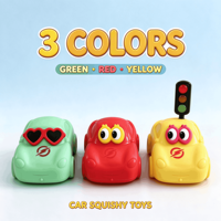 Jouets anti-stress souple en TPR pour voiture, jouets sensoriels craquelaux pour enfants, cadeaux de fête, vente en gros, boîte de Noël colorée, lot de 12 pièces