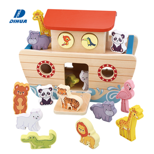 <span class=keywords><strong>Happy</strong></span> Earth - Noahs Ark Ensemble <span class=keywords><strong>de</strong></span> jeu en bois Jouet éducatif Forme animale Puzzle Développement cognitif Jeu d'apprentissage Montessori - Product Image 1
