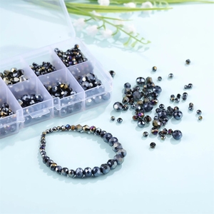 Perles de verre rondes tchèques pour la fabrication de bijoux, bricolage Bracelet collier anneaux accessoires perles Kit cristal perles d'espacement à facettes - Product Image 4