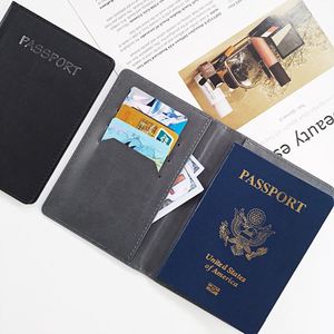 Funda para Pasaporte con Logotipo Personalizado, Borde Aceitado, Piel Sintética, Porta Pasaporte y Etiqueta para Equipaje, Juego de Cartera con Múltiples Ranuras para Tarjetas - Product Image 3