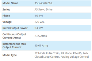 Controlador de Motor Original ASD-A3-0421-L 400W 220V - Product Image 3