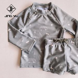 Traje de Baño Infantil Hawaiano de Poliéster Ecológico con Protección Solar, Personalizado, de una Pieza, con Estampado, MOQ Bajo - Product Image 3