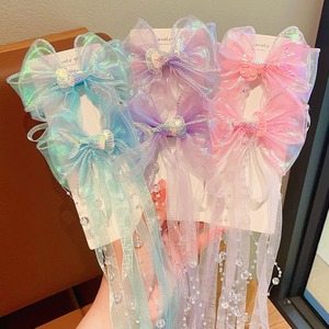 Vente chaude pince à cheveux pour enfants fille sirène couleur queue de poisson noeud papillon Long ruban Super fé<span class=keywords><strong>e</strong></span> princesse pince à cheveux - Product Image 4