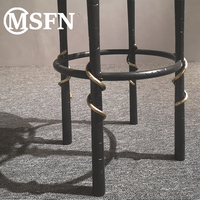Tabouret de bar en laiton sur mesure Masifurfurniture, éponge hautement élastique, cuir ultra-fibre, utilisation en extérieur, salle à manger, hôtel, usage commercial, moderne