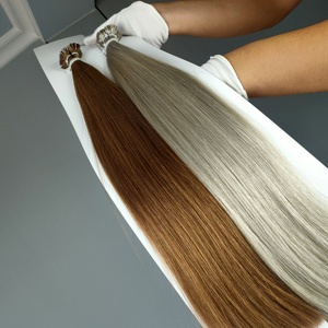 Extensions de cheveux I-Tip en gros, 100% cheveux humains russes, double épaisseur, extensions de cheveux I-Tip à la kératine, pointes plates I, U, K - Product Image 3