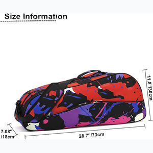 Échantillon gratuit Sac de sport de badminton BT5 |   2 compartiments à fermeture éclair pour le rangement de 3 raquettes et de vêtements, kit de badminton pour le rangement des vêtements - Product Image 4