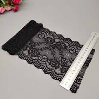 Meilleure vente transfrontalière en stock : Bordure en dentelle élastique au crochet en nylon-spandex de 15 cm de large, dentelle pressée