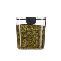 Pot de conservation sous vide rectangulaire en plastique, graines, noix, haricots, cuisine, ensemble de quatre pièces, anti-humidité, écologique, empilable