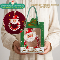 BH Handgefertigte DIY Textil-Weihnachtsdekoration im Europäisch-Amerikanischen Stil mit Ringförmigem Gedrehtem Rohr, Santa-Anhänger und Elch-Weihnachtsbaumdekoration