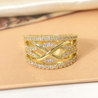 Soldes d'usine : Bague plaquée or, bagues de mariage pour femmes, bague ajustable légère