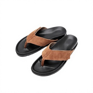 Sandalias Planas de Verano para Hombre, de Gamuza Sintética Marrón, Punta Abierta, Antideslizantes, con Suela de EVA - Product Image 2