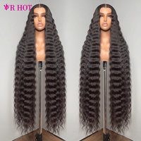 Extensiones de Cabello Humano Rizado Virgen Vietnamita Birmano de 38" 40" para un Cabello de Densidad Completa, Pelucas de Cabello Humano sin Pegamento con Encaje Frontal HD 13x4