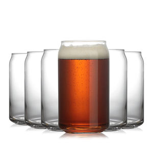 Bicchieri da birra bicchieri da 16 once 480ml bicchiere da birra a sublimazione bicchiere a forma di lattina di birra con coperchio in bambù e cannuccia - Product Image 1