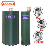 Foret diamanté LAANCI M22 T32 1 1/4 UNC à filetage variable, diamètre 25-500 mm, longueur 400 mm, pour perçage humide/sec