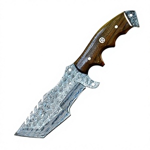 Cuchillo de caza de Damasco de hoja completa tipo Drop Point, hecho a mano para hombre, mango de palisandro, dureza 58HRC, OEM, horizontal, ¡el más vendido! - Product Image 1