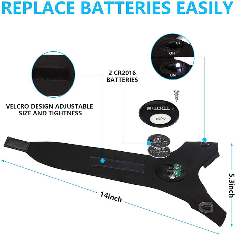 Generic 1 paire de gants avec lampe torche LED, mains libres, gadget pour homme et femme, pour la pêche, le camping, la randonnée, la réparation, gants de pêche en plein air à