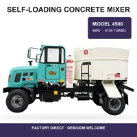 Camion malaxeur à béton diesel 1,5 m³ à tambour rotatif entièrement hydraulique, engin de construction pour usage en bâtiment