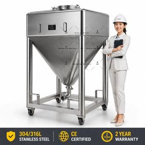 1000L 265 Gallon IBC Food Grade Powder Tank <b>Storage</b> Tote Tank Cone Shape Stainless Steel IBC Tote Container CE Certificate - Product Image 6